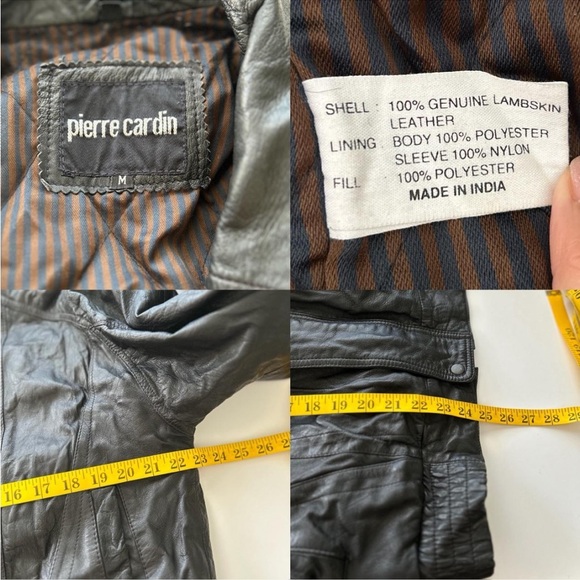 Vintage Pierre Cardin leather bomber jacket with a distressed look Medium. - Picture 8 of 8
